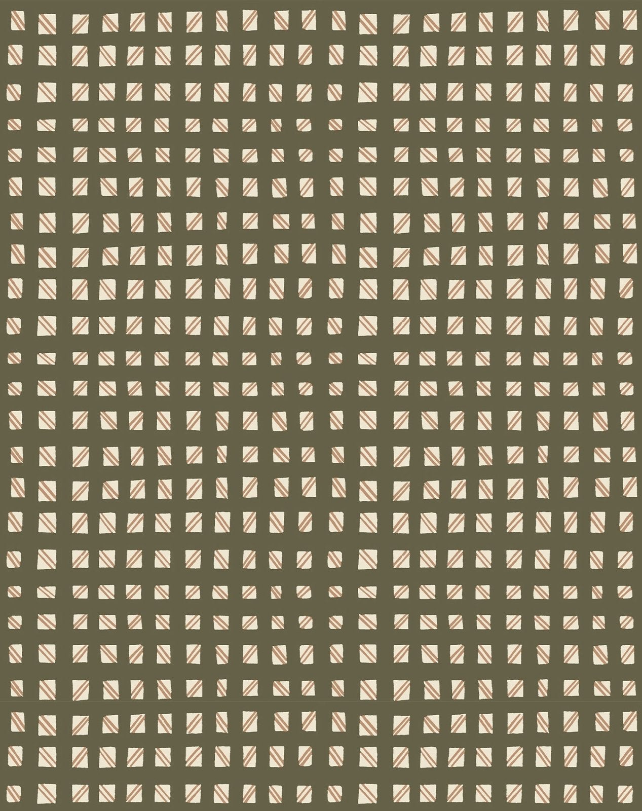 Checked Out Fabric by the Yard - Olive & Terracotta - Shop House of Nomad