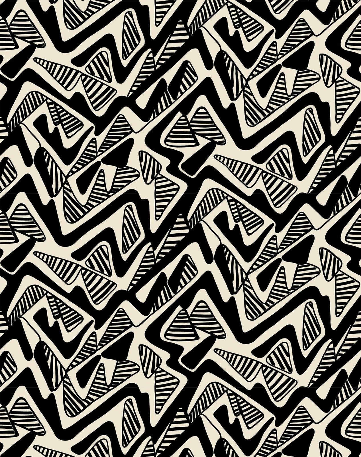 Round Trip Fabric by the Yard - Black & White - Shop House of Nomad