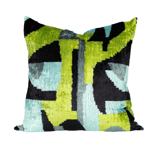 Bold Aqua Velvet Silk Euro Pillow - Shop House of Nomad