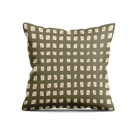 Checked Out Pillow - Olive & Terracotta - Shop House of Nomad