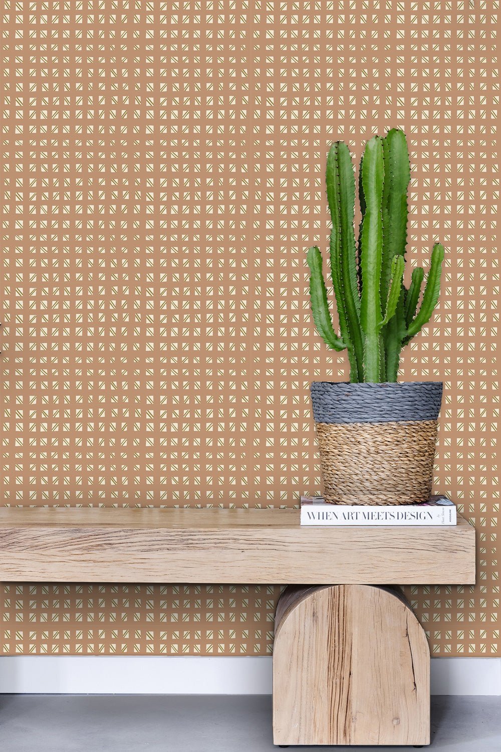 Checked Out Walllpaper - Terracotta & Ochre - Shop House of Nomad