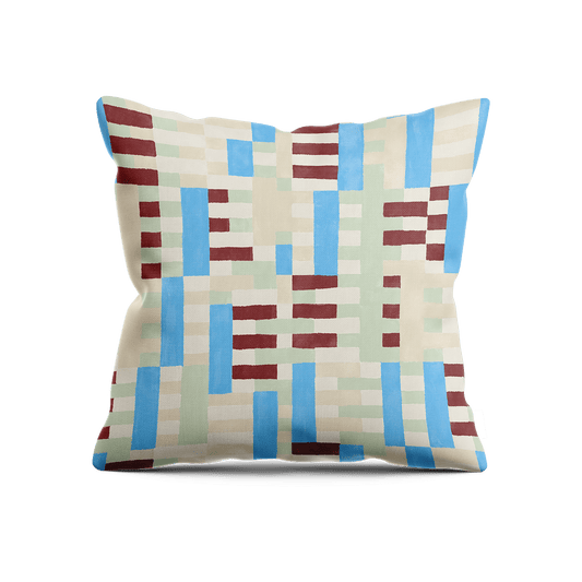 Gridlock Pillow - Cobalt & Cabernet - Shop House of Nomad