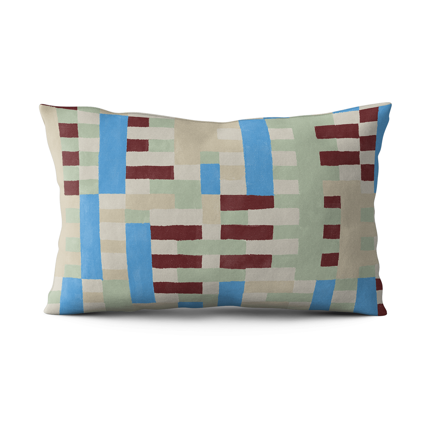 Gridlock Pillow - Cobalt & Cabernet - Shop House of Nomad