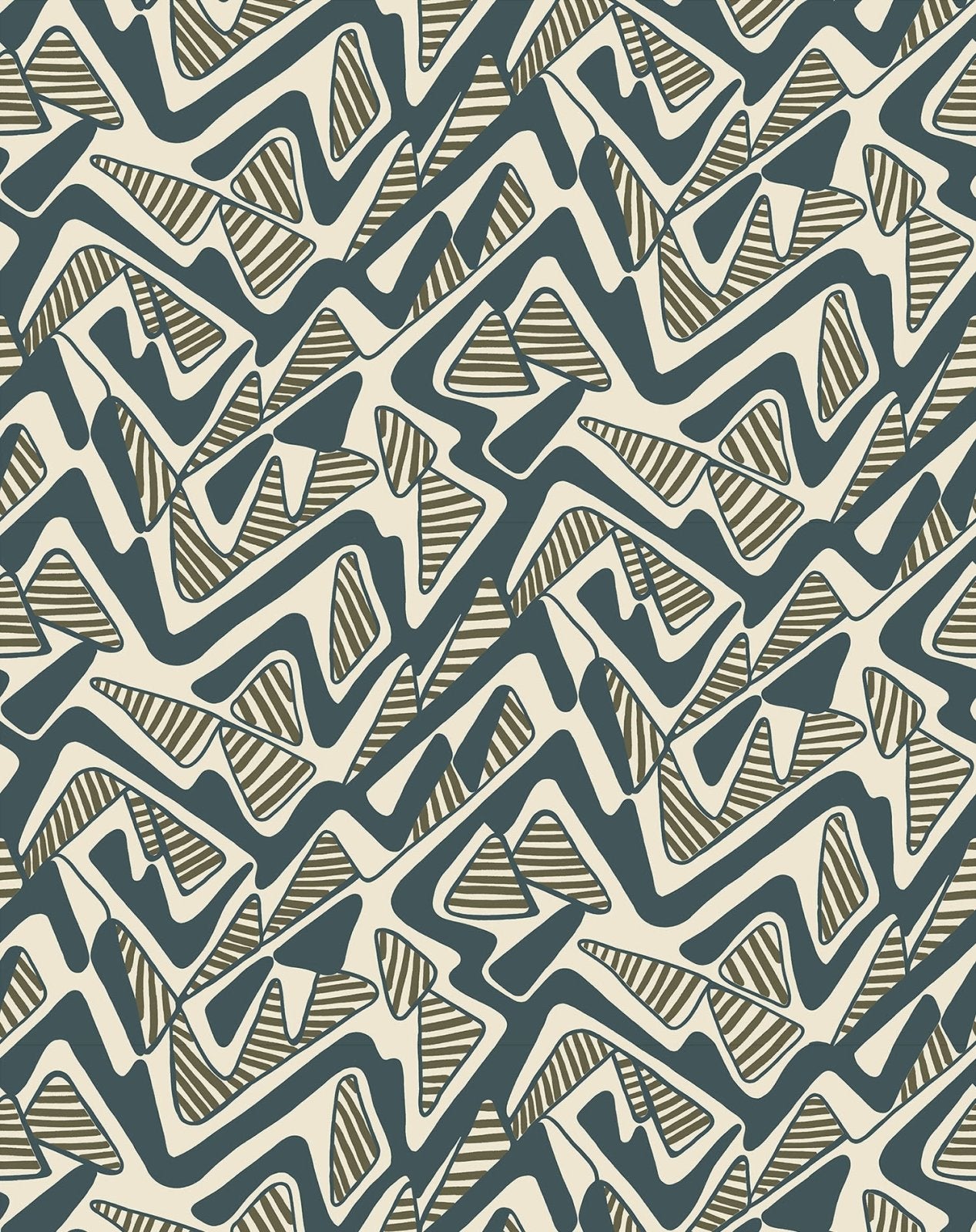 Round Trip Fabric by the Yard - Teal & Olive - Shop House of Nomad