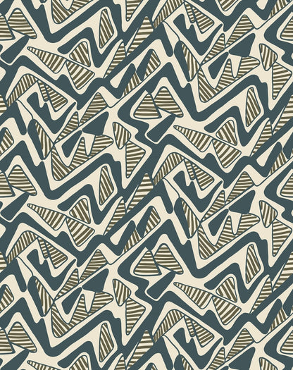 Round Trip Fabric by the Yard - Teal & Olive - Shop House of Nomad