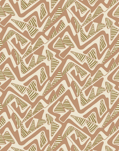 Round Trip Fabric by the Yard - Terracotta & Ochre - Shop House of Nomad