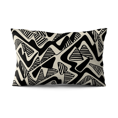 Round Trip Square Pillow - White & Black - Shop House of Nomad