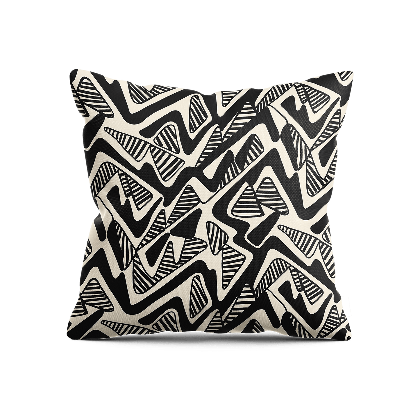 Round Trip Square Pillow - White & Black - Shop House of Nomad