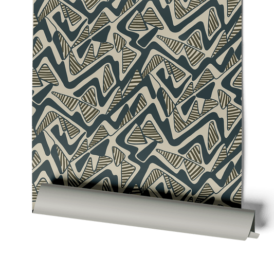 Round Trip Wallpaper - Teal & Olive - Shop House of Nomad